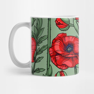 scarlet red poppies Mug